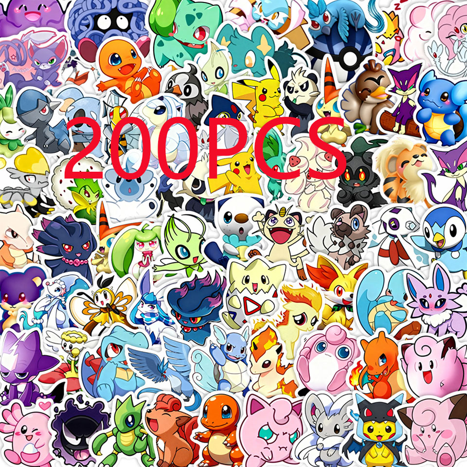 Laptop Accessories Parts - 100/200pcs Pokemon Anime Stickers Pikachu Kawaii