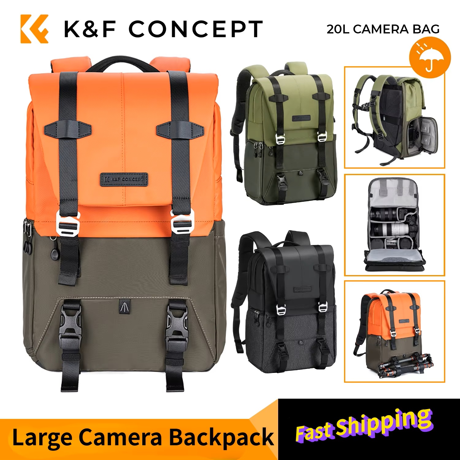 Laptop Accessories Box - K&F CONCEPT Camera Backpack Travel Photography