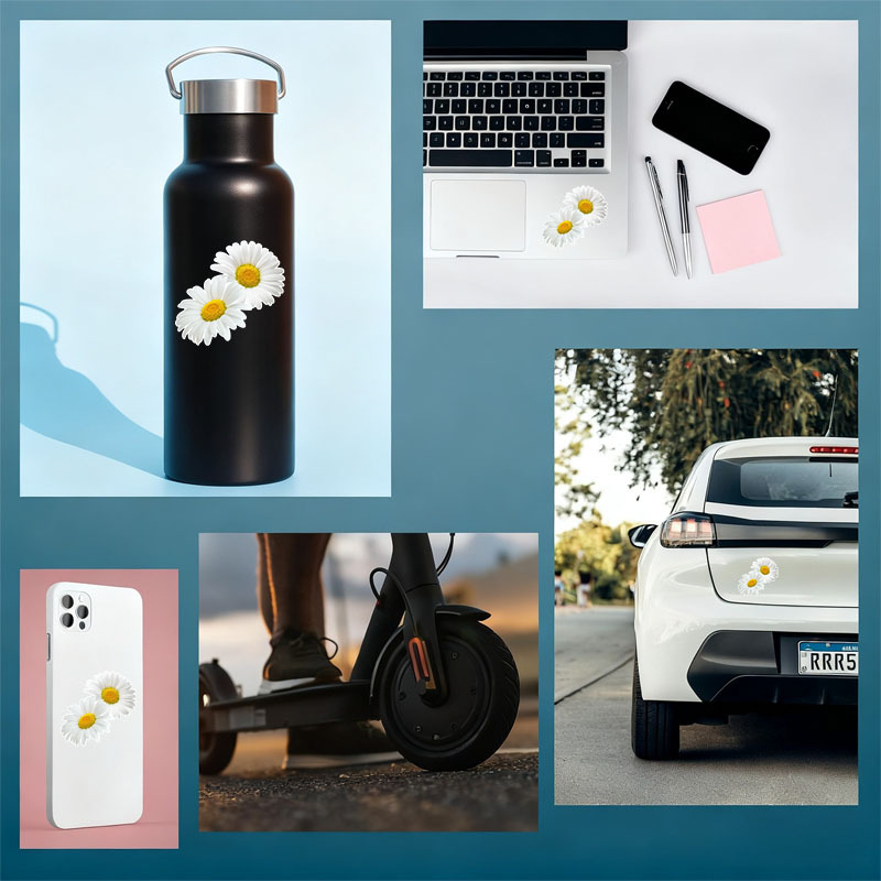 1pc Fashion Daisy Car Stickers - Yellow Laptop Accessories recensie en prijs